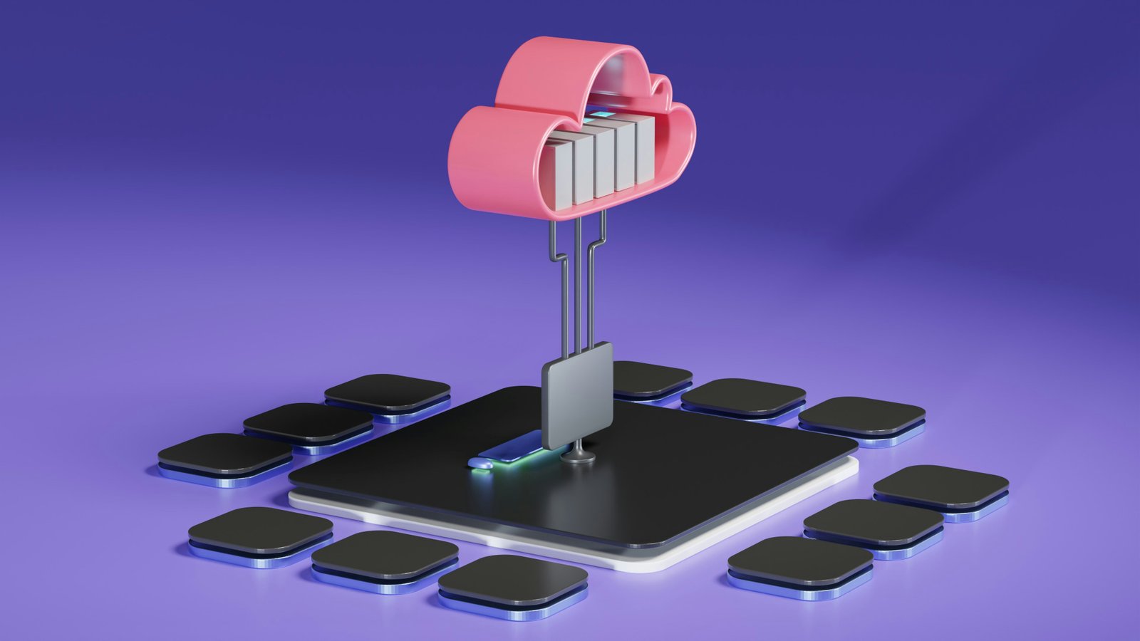 Cloud platform visualization representing connected infrastructure